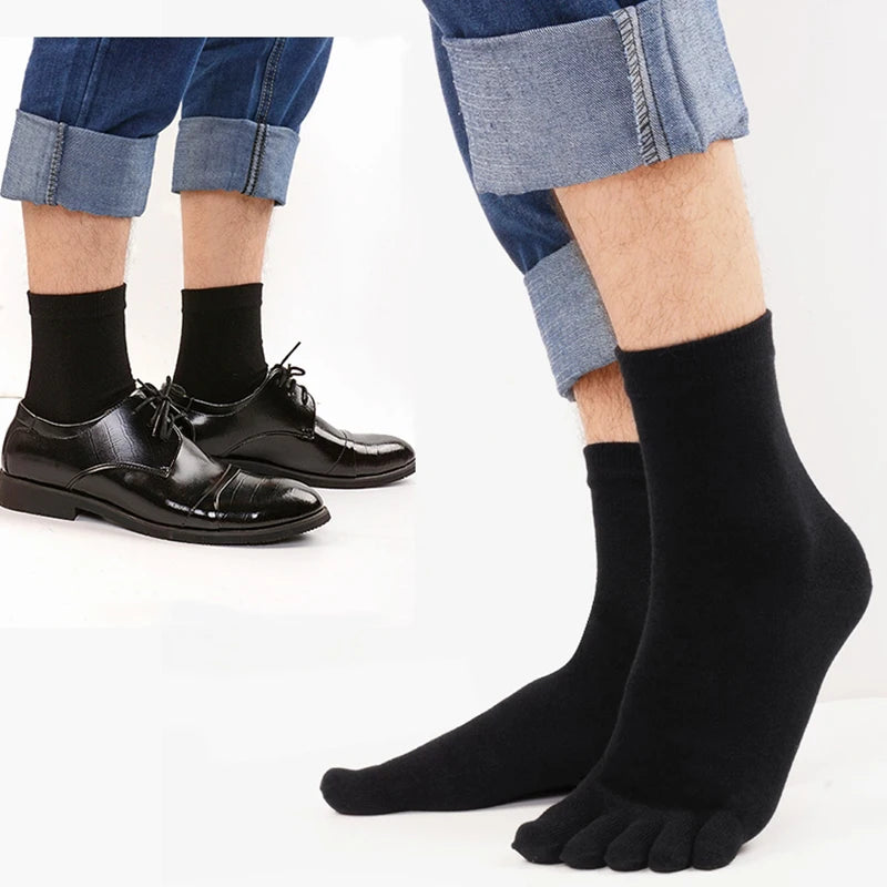 5 Paires de Chaussettes Confortables en Coton à Cinq Doigts pour Hommes