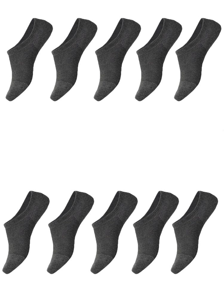 My Socks 10 Paires - Gris Foncé / 41-47 Chaussettes Basses Homme Grande Taille