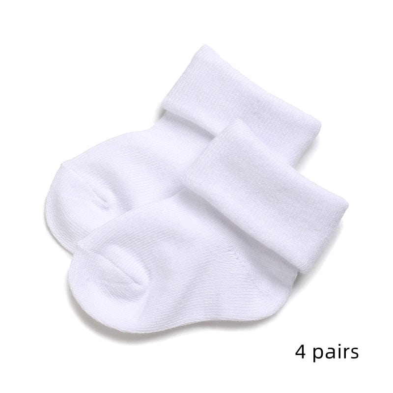 My Socks 4 Paires - Blanc / 0 à 12 Mois Chaussette Blanche Bébé