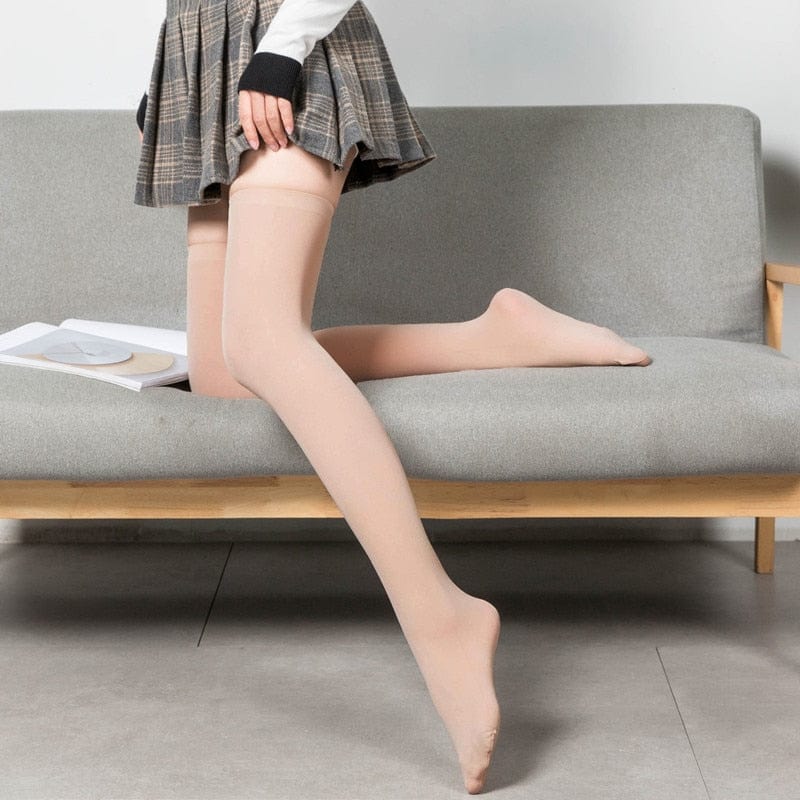 My Socks Beige / Unique Chaussettes Hautes Femme