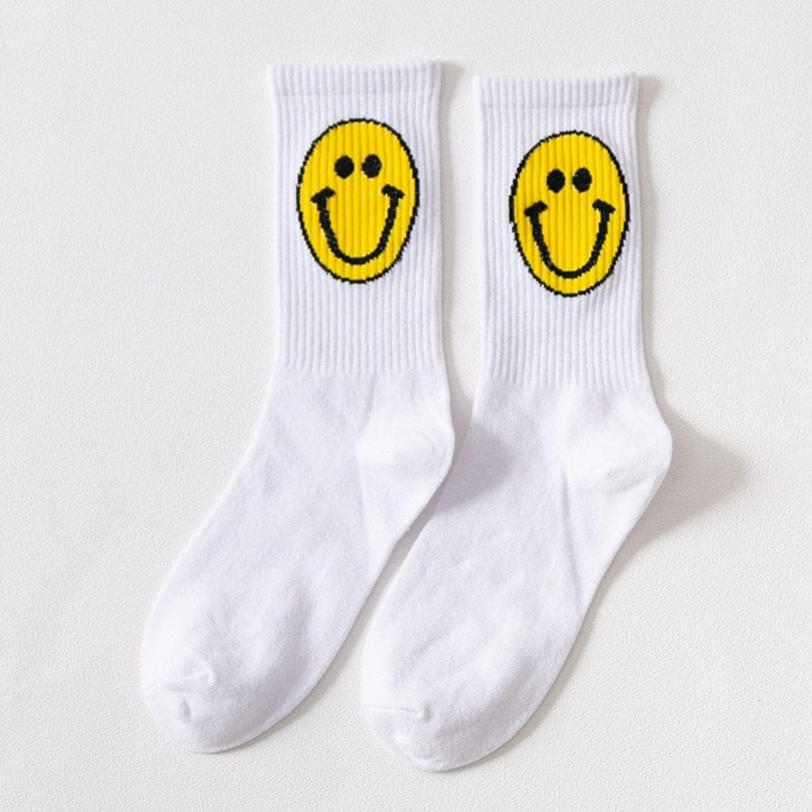 My Socks Blanc / 35-42 Chaussette Fantaisie Emoji