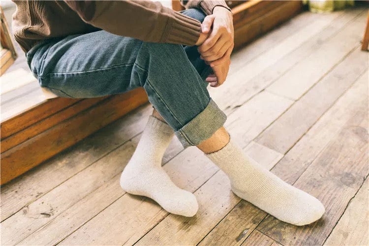 My Socks Blanc / 5 Paires / 40-46 Chaussettes Chauffantes Homme
