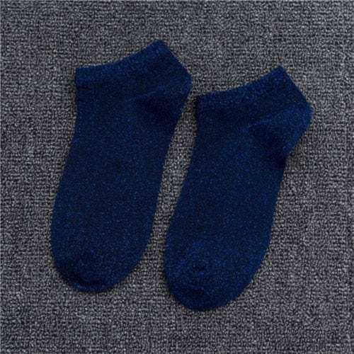 My Socks Bleu / 34-39 Chaussettes Basses Paillettes