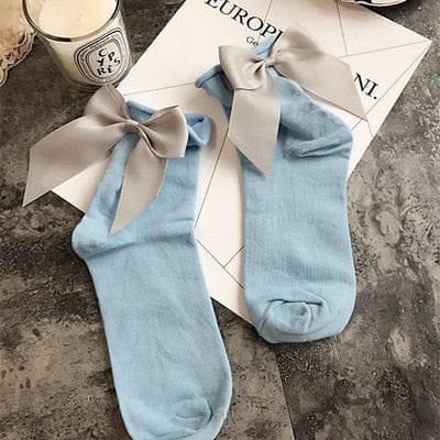 My Socks Bleu / 35-42 Chaussette Basse Avec Noeud