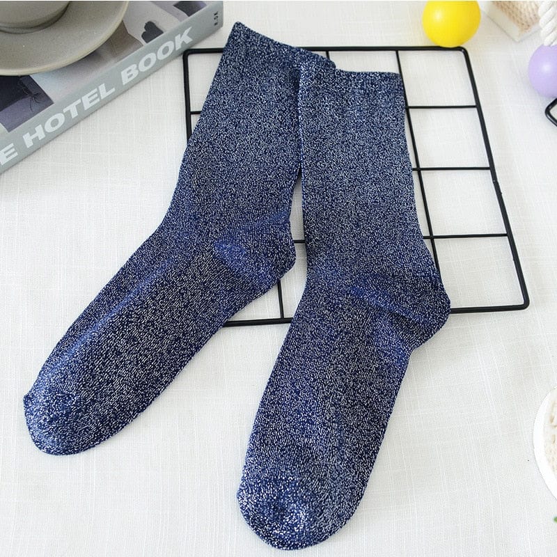 My Socks Bleu / 35-42 Chaussettes Paillettes Femme