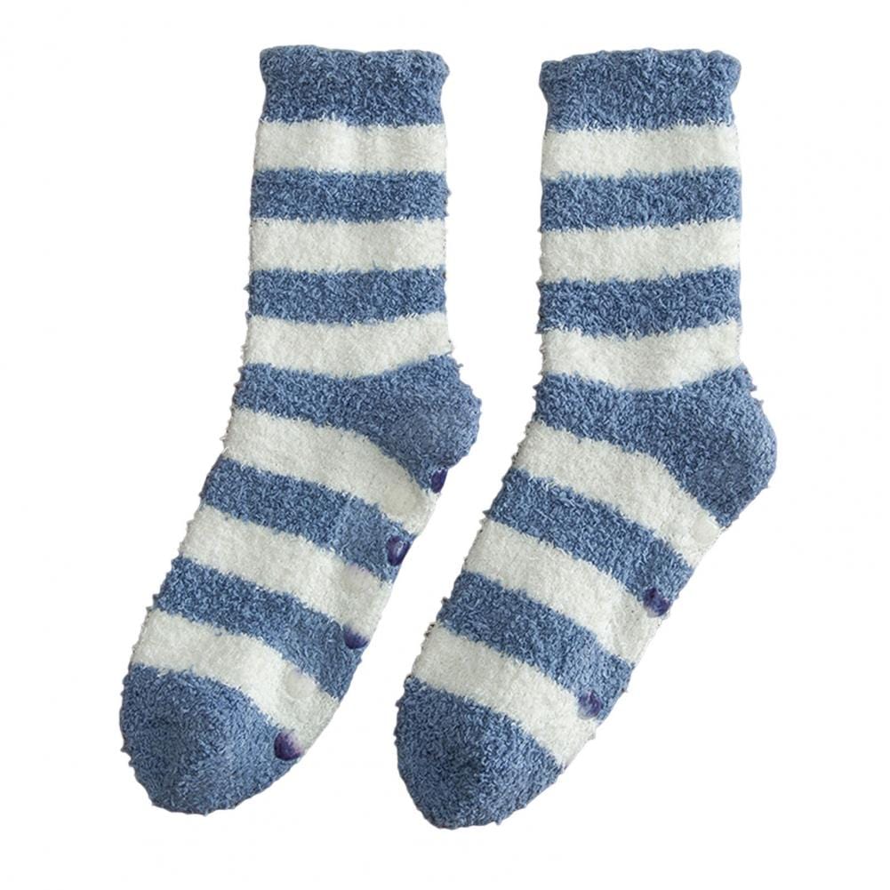 My Socks Bleu Bande / Unique Chaussette Chaude Antidérapante