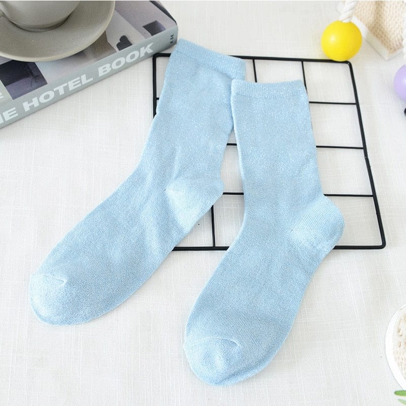 My Socks Bleu Ciel / 35-42 Chaussettes Paillettes Femme