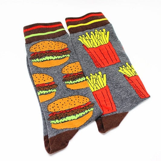 My Socks Burger Frites / Unique Chaussettes Coton Fantaisie