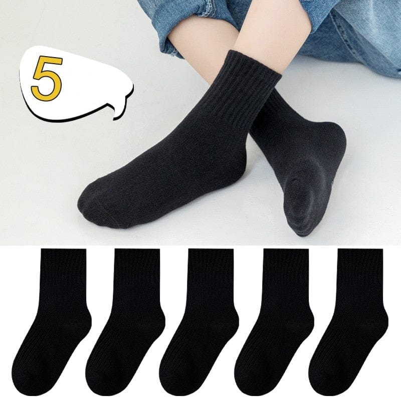 My Socks Chaussettes 5 Paires - Noir / 6 à 8 ans Chaussette Haute Garçon