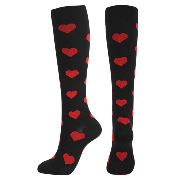 My Socks Cœurs Rouges / S/M - Mollet 30 à 41 cm Chaussette De Contention Classe 3 Fantaisie