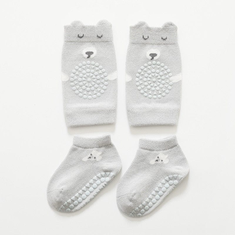 My Socks Gris / 0 à 1 an - Pieds 8 à 10 cm Chaussette Antidérapante Bébé