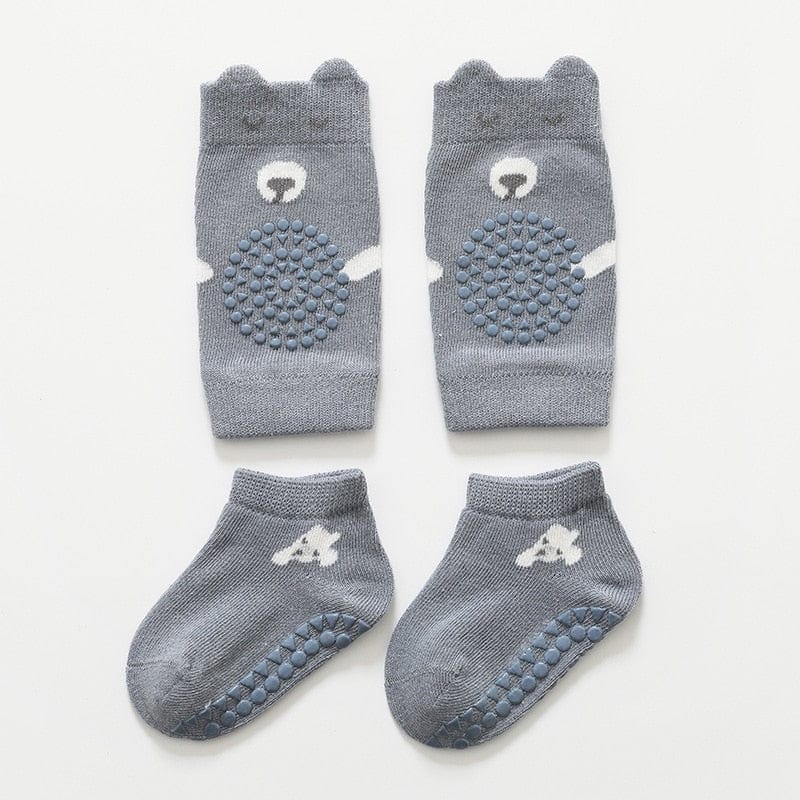 My Socks Gris Foncé / 0 à 1 an - Pieds 8 à 10 cm Chaussette Antidérapante Bébé