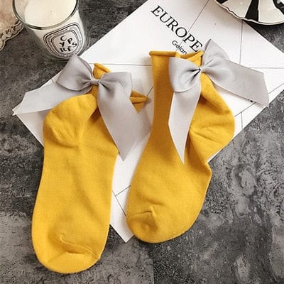 My Socks Jaune / 35-42 Chaussette Basse Avec Noeud