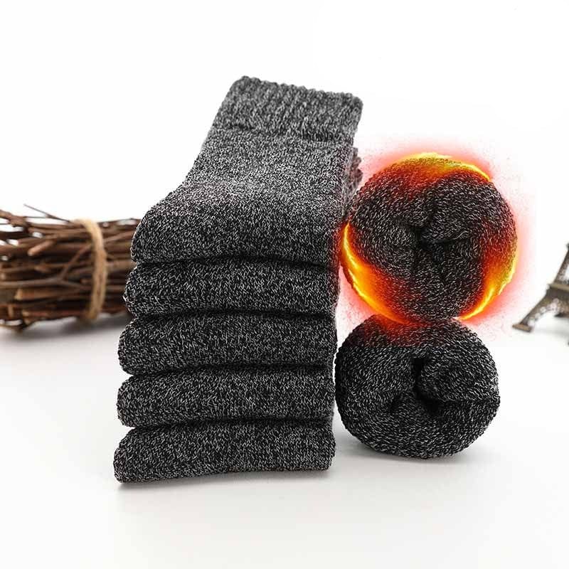 My Socks Noir / 5 Paires / 38-45 Chaussettes Chauffantes Hiver