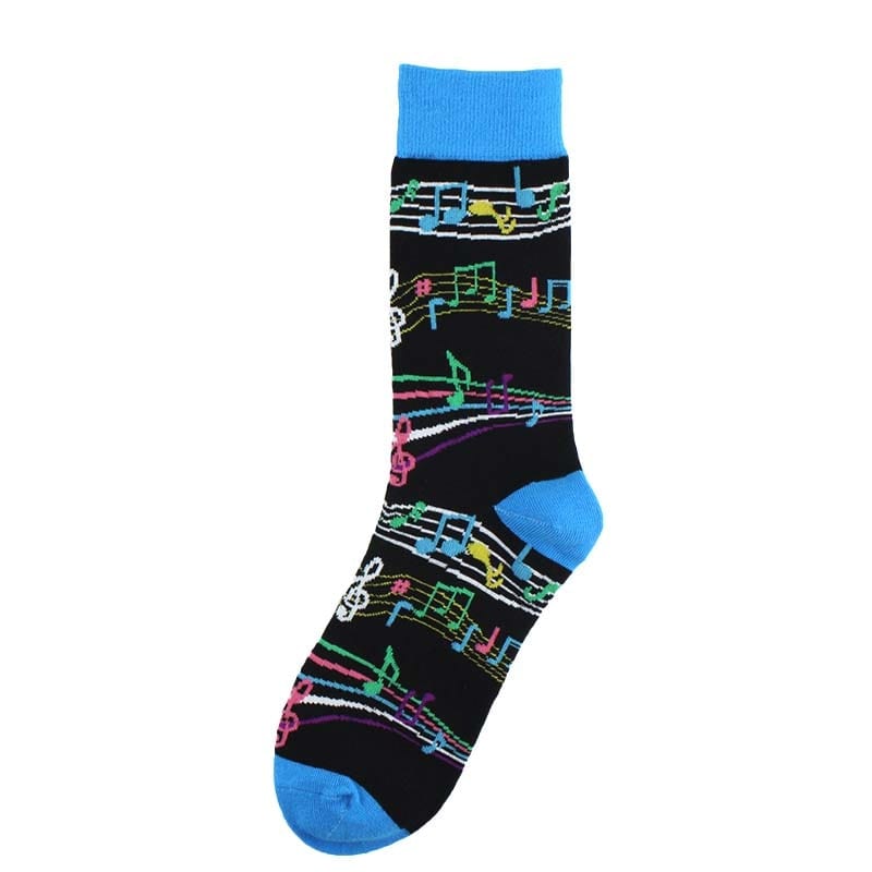 My Socks Noir & Bleu / Note De Musique / 35-46 Chaussettes Moches Musique