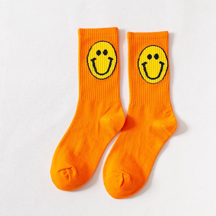 My Socks Orange / 35-42 Chaussette Fantaisie Emoji
