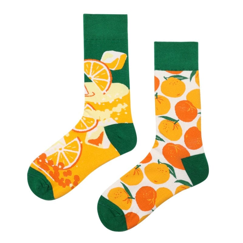 My Socks Oranges / Unique Chaussettes Fantaisie Dépareillées