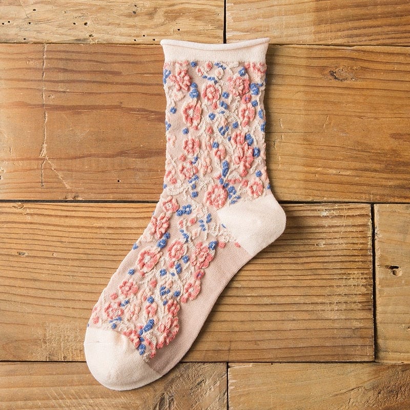 My Socks Rose / 37-39 Chaussettes Japonaises Vintage