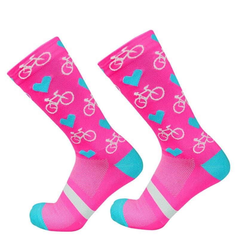 My Socks Rose / 39-45 Chaussettes De Vélo Fantaisie