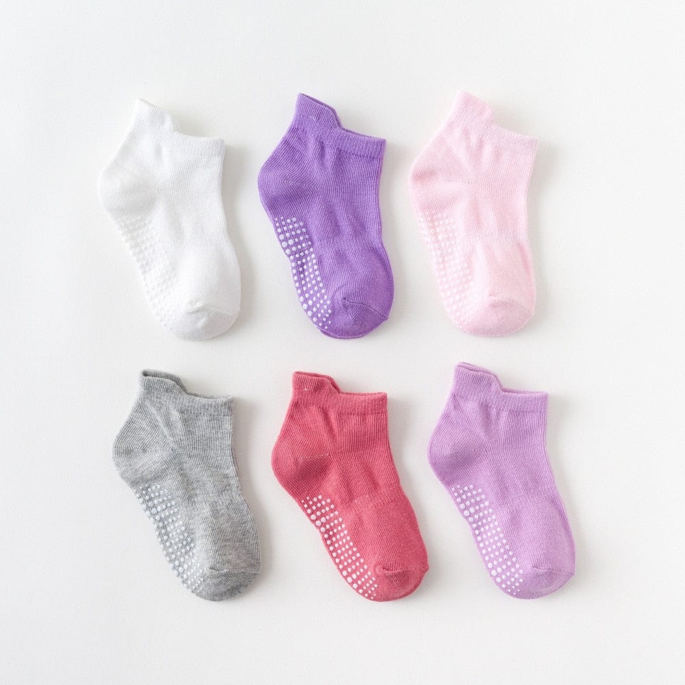 My Socks Rose-Violet / 0 à 12 Mois Chaussette Anti-Glisse Bébé
