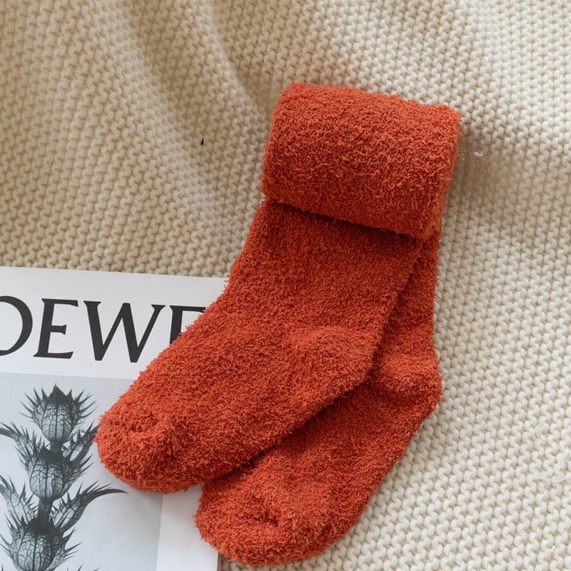 My Socks Rouge / 35-40 Chaussettes Hautes Mi-Cuisses Femme