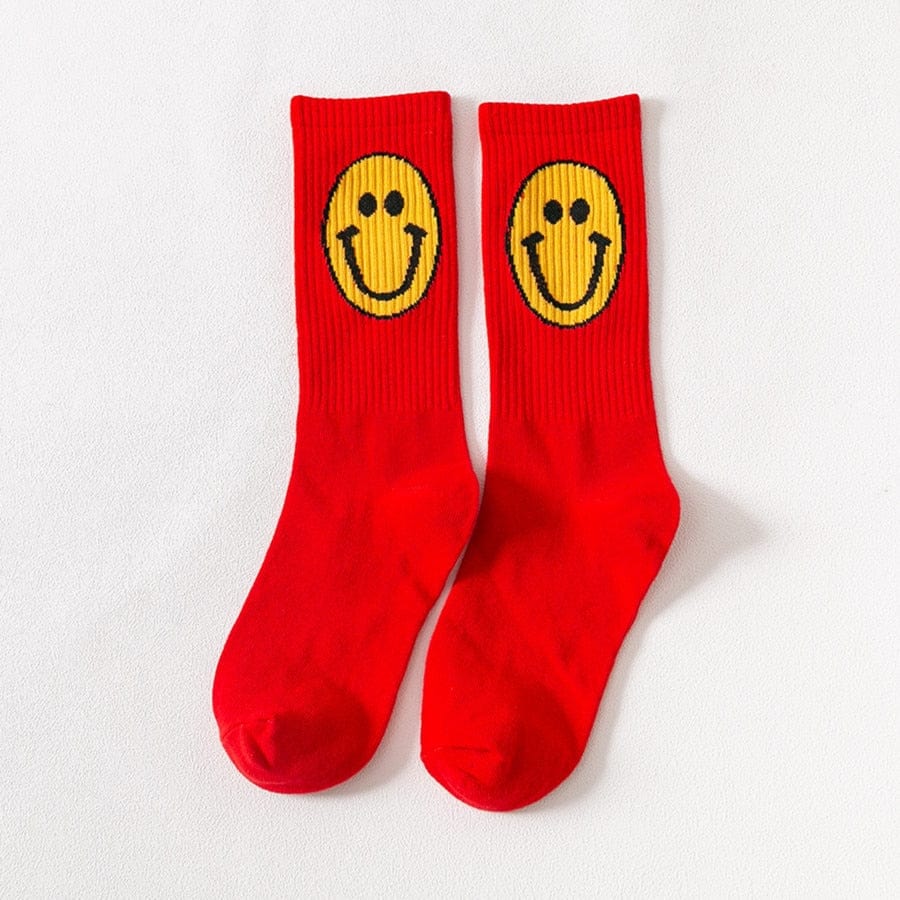 My Socks Rouge / 35-42 Chaussette Fantaisie Emoji
