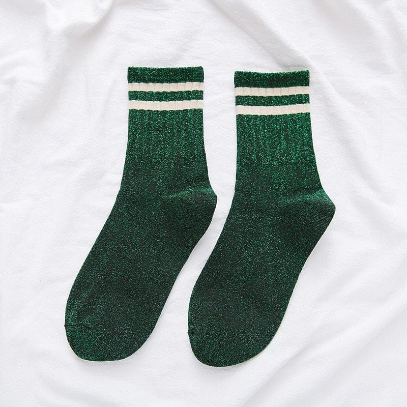 My Socks Vert / 37-42 Chaussettes Pailletées Femme