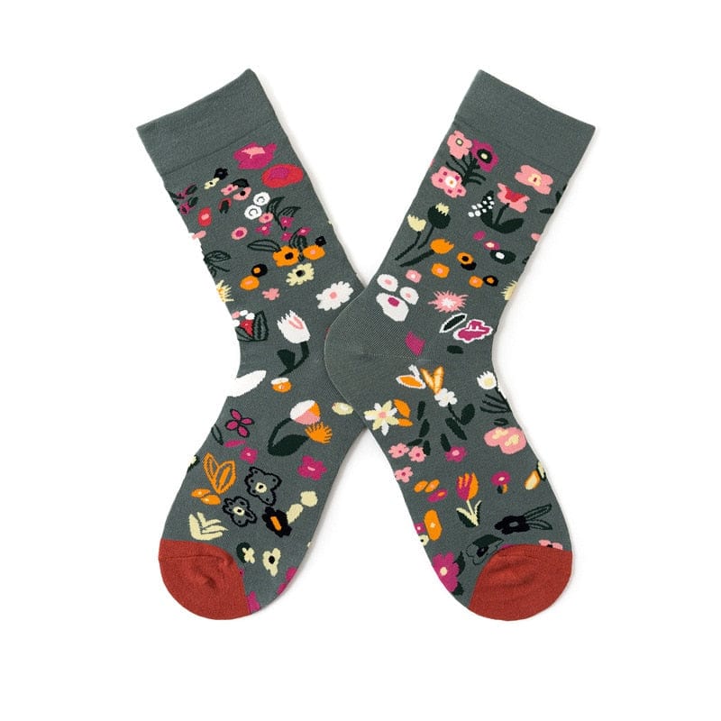 My Socks Vert / Fleurs / 36-45 Chaussettes Fleurs