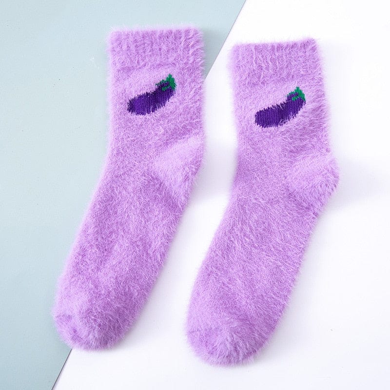 My Socks Violet / 34-42 Chaussettes Cachemire Femme Fantaisie