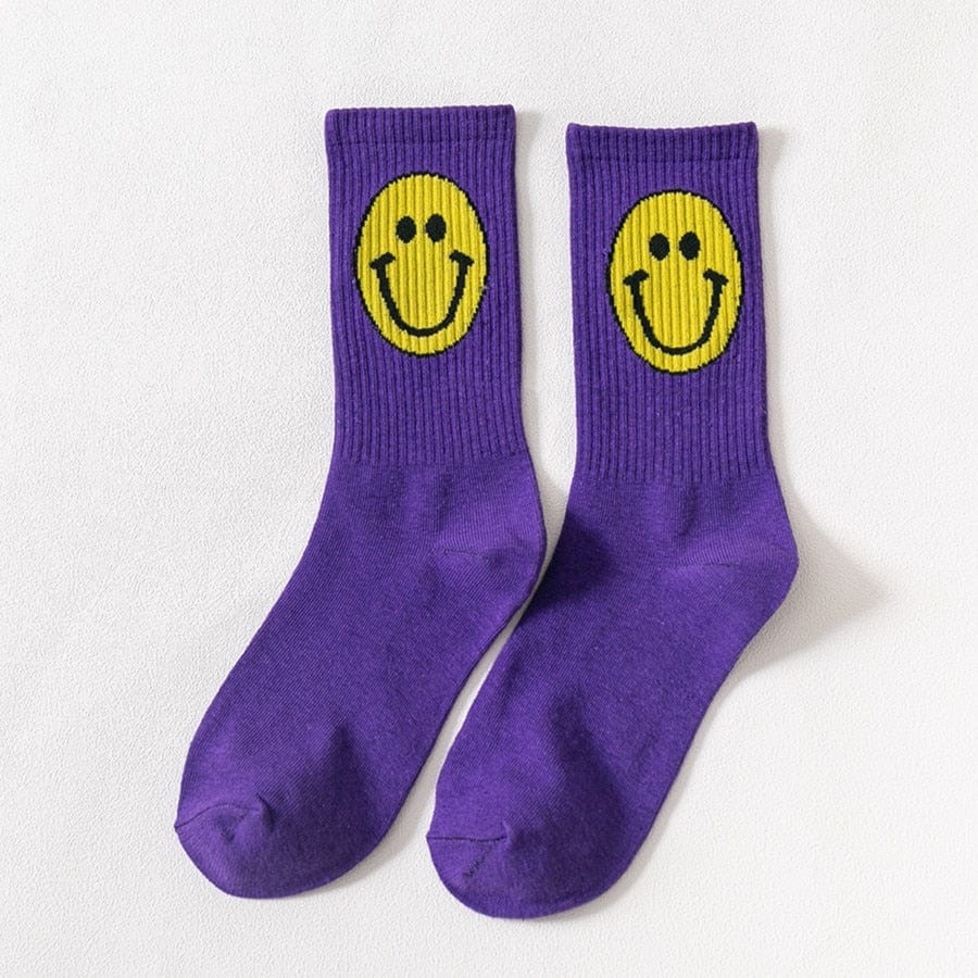 My Socks Violet / 35-42 Chaussette Fantaisie Emoji