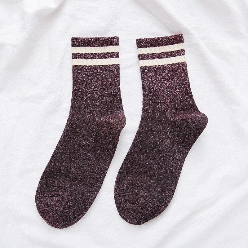 My Socks Violet / 37-42 Chaussettes Pailletées Femme