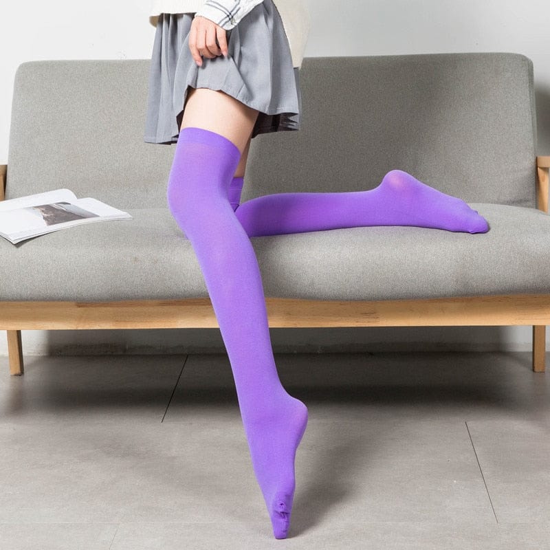 My Socks Violet / Unique Chaussettes Hautes Femme