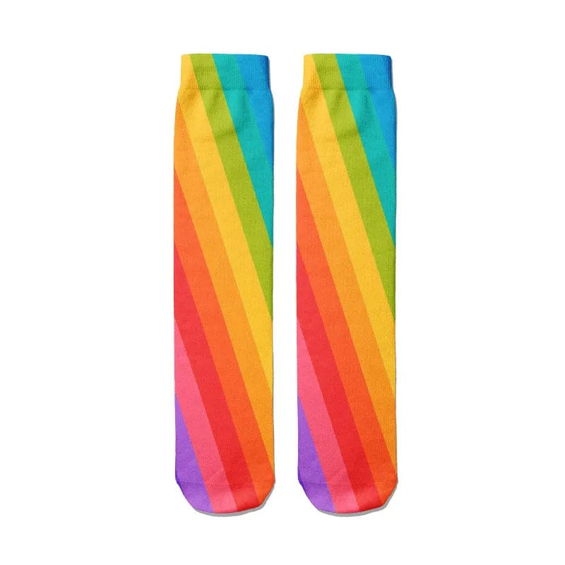 MySocks Chaussettes Diagonale / Unique Chaussette Arc-En-Ciel