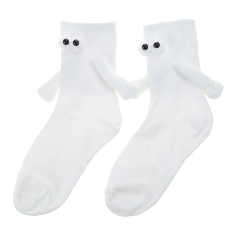 MySocks Chaussettes Blanc / Unique Chaussette Assortie Couple