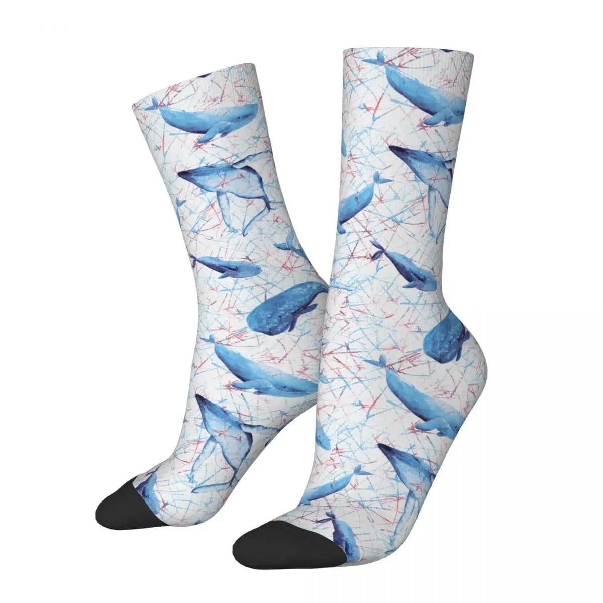 MySocks Chaussettes Blanc & Bleu / Unique Chaussette Baleine