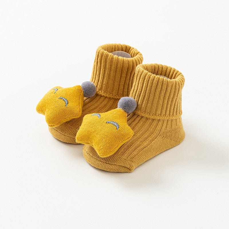 MySocks Chaussettes Jaune / 0 à 6 Mois Chaussette Bouclette Bébé