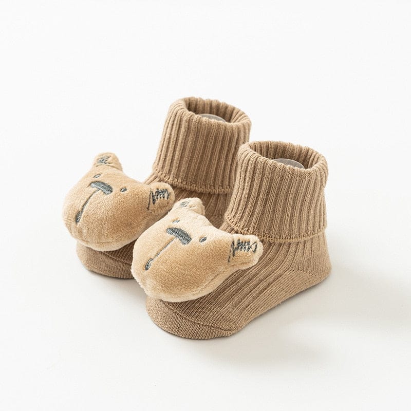 MySocks Chaussettes Marron / 0 à 6 Mois Chaussette Bouclette Bébé