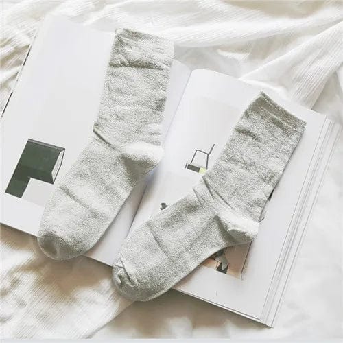 MySocks Chaussettes Blanc / Unique Chaussette Brillante Femme