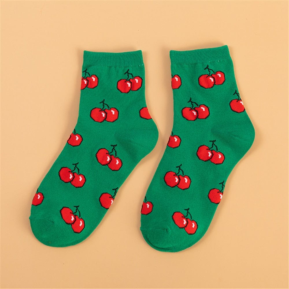 MySocks Chaussettes Vert / 34-42 Chaussette Cerise