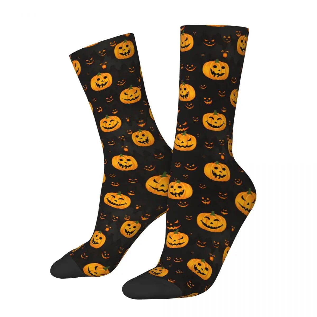 MySocks Chaussettes Noir & Orange / Unique Chaussette Citrouille