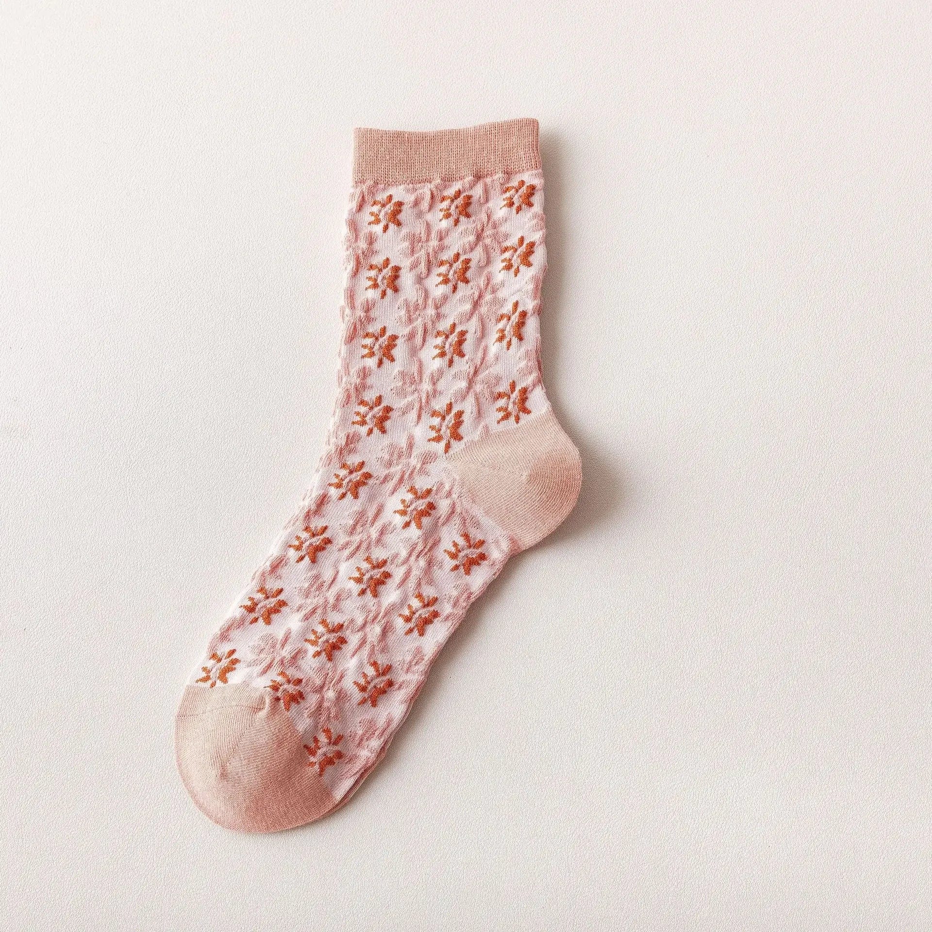 MySocks Chaussettes Rose / 34-39 Chaussette Coréenne