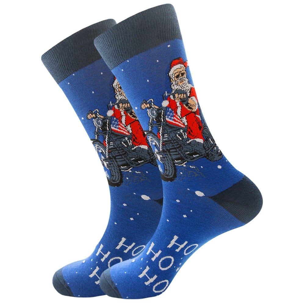 MySocks Chaussettes Bleu / 39-46 Chaussette De Noël Rigolote