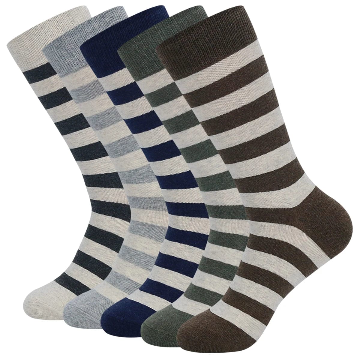 MySocks Chaussettes Rayure / 5 Paires / 41-46 Chaussette De Ville Homme