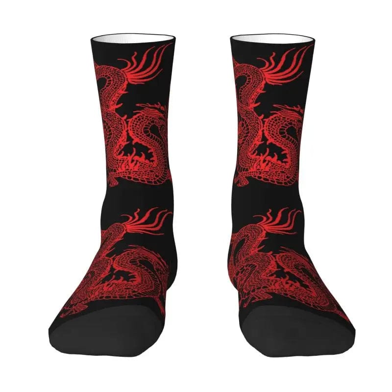 MySocks Chaussettes Rouge / Unique Chaussette Dragon