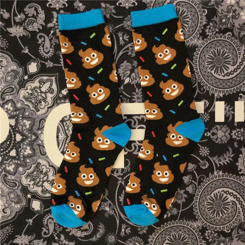 MySocks Chaussettes Bleu / 35-43 Chaussette Emoji Caca