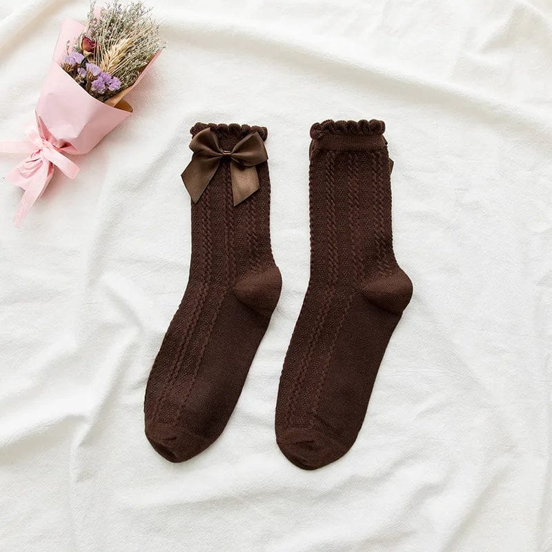 MySocks Chaussettes Marron / 35-40 Chaussette En Dentelle