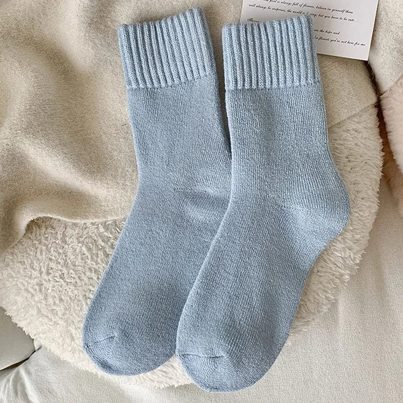 MySocks Chaussettes Bleu / Unique Chaussette Femme Hiver