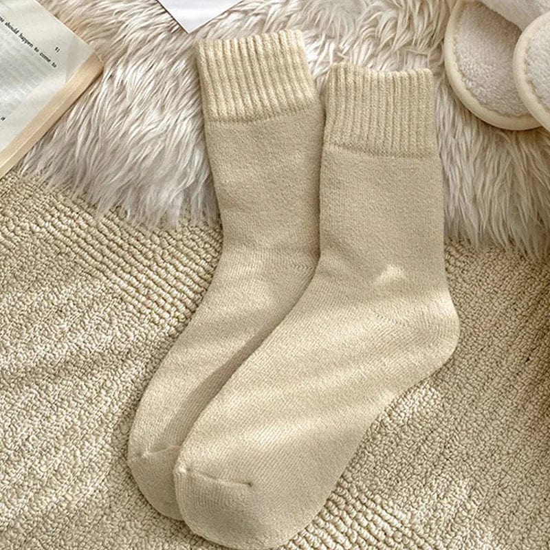 MySocks Chaussettes Beige / Unique Chaussette Femme Hiver