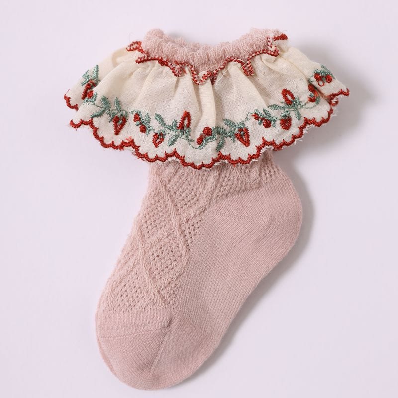 MySocks Chaussettes 3 Paires - Rose / 0 à 6 Mois Chaussette Froufrou Bébé