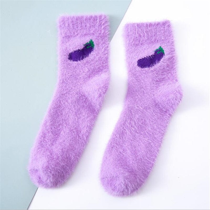 MySocks Chaussettes Aubergine / 35-39 Chaussette Fruits